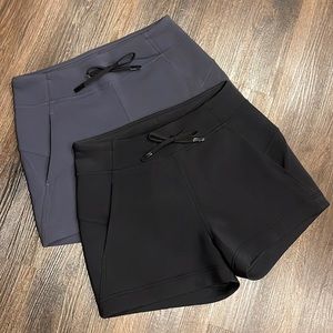 2 pair lululemon shorts sz6